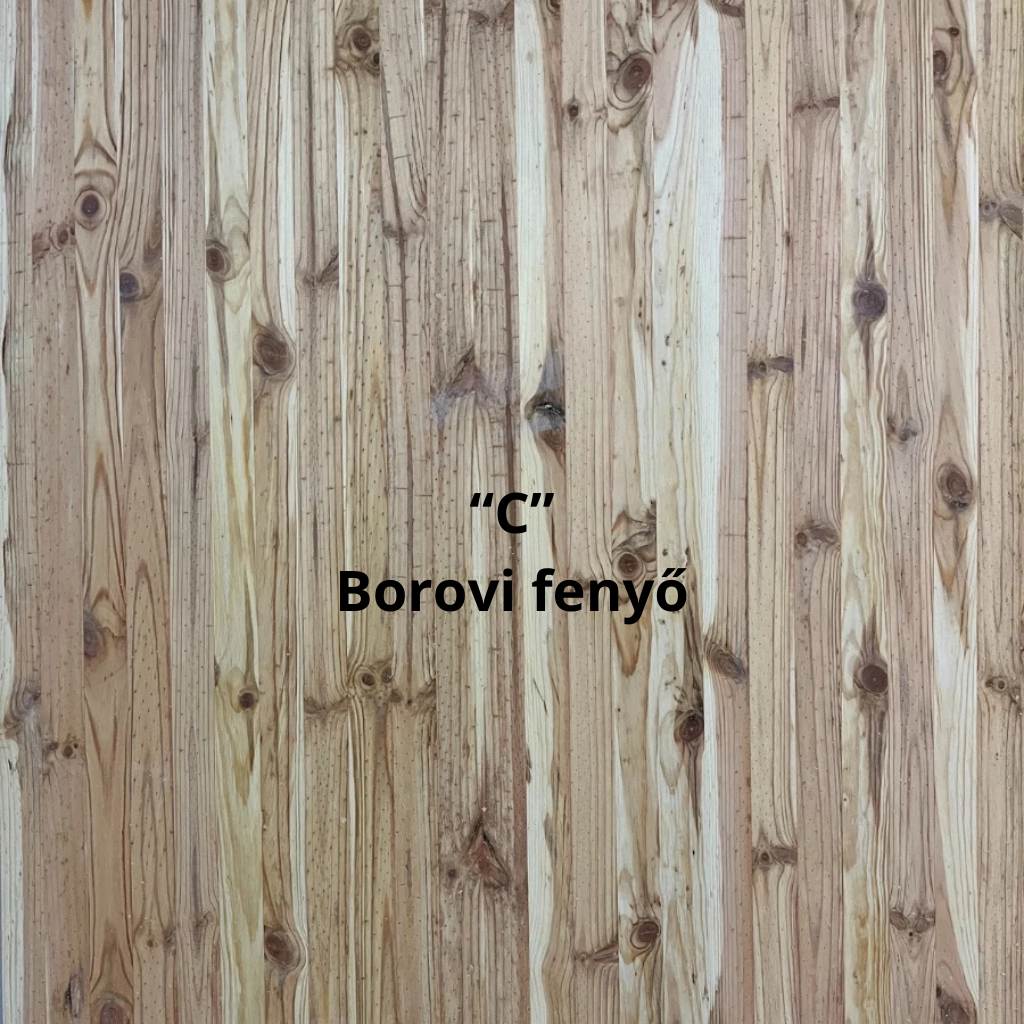 Táblásított borovi fenyő 22 mm vastag